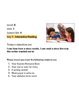 Preview of Kindergarten Interactive Reading Lesson 2