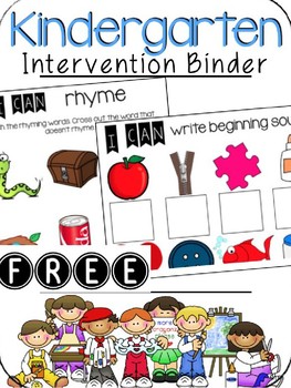 Preview of Kindergarten Intervention Binder