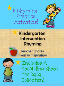 Preview of Kindergarten Intervention Packet- Rhyming