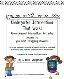 Kindergarten Interventions That Work Writing Name, Letters