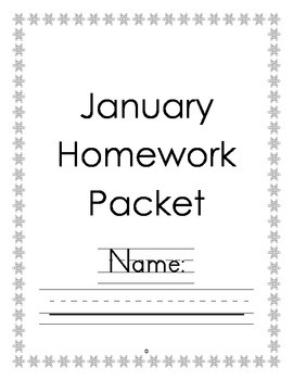 Preview of Kindergarten January  Homework Packet - Common Core Aligned