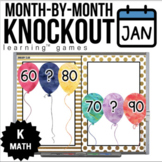 Kindergarten January Math Games - Knockout - Counting by 1