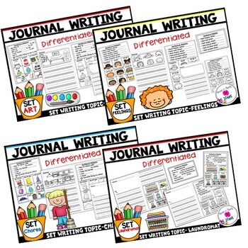 Kindergarten Journal Writing Prompts Differentiated (MEGA BUNDLE Sets 1-11)