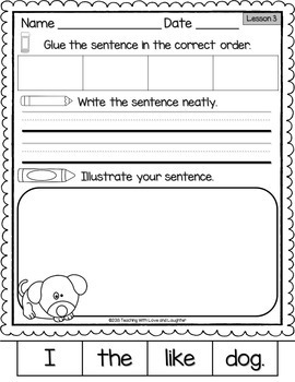 Sentence Puzzles {For Use With Kindergarten Journeys} | TpT