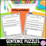 Sentence Puzzles {For Use With Kindergarten Journeys}