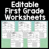 Sight Word Practice Worksheets - with Editable Version! {4