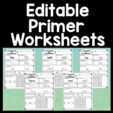 Sight Word Practice Worksheets - with Editable Version! {5
