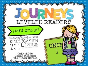 Preview of Kindergarten Journeys Unit 1 Interactive Notebook Activities for Leveled Readers