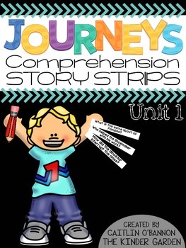 Preview of Kindergarten Journeys Unit 1 Reading Comprehension Story Strips