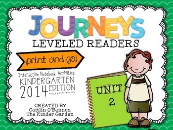 Preview of Kindergarten Journeys Unit 2 Interactive Notebook Activities for Leveled Readers