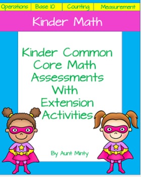 Preview of Kindergarten Kinder CCSS Math Assessments and Activities