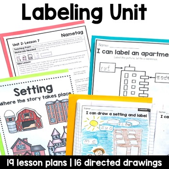 Preview of Kindergarten Labeling Unit | I Can Label and Write | Writers Workshop