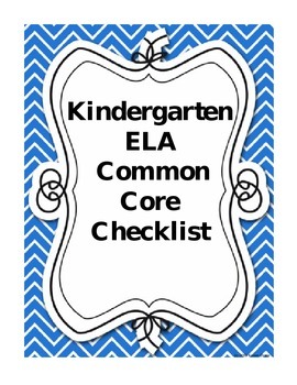 Preview of Kindergarten Language Arts Common Core Checklist