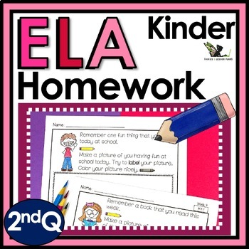 Preview of Kindergarten Language Arts Homework, Morning Work or Center Activities - 2nd Q