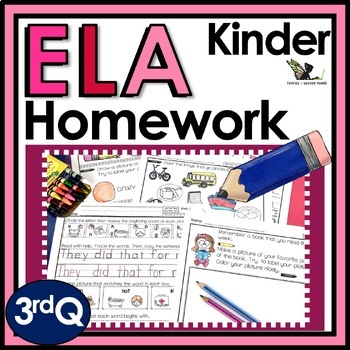 Preview of Kindergarten Language Arts Homework, Morning Work or Center Activities - 3rd Q