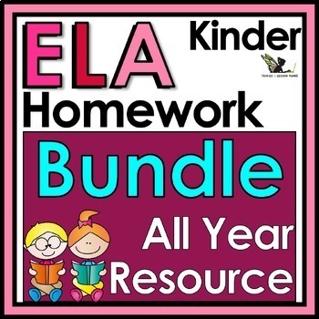 Preview of Kindergarten Language Arts Homework or Morning Work Bundle