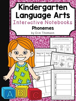 Preview of Kindergarten Language Arts Interactive Notebook ~ Phonemes