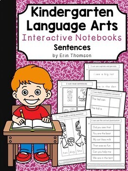 Preview of Kindergarten Language Arts Interactive Notebook ~ Sentences