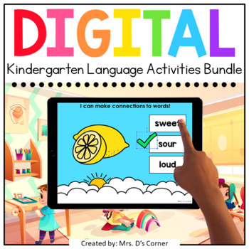 Preview of Kindergarten Language Standards-Aligned Digital Activity Bundle
