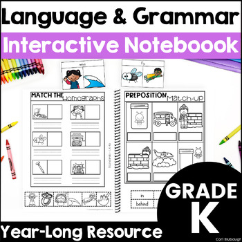 Preview of Kindergarten Literacy & Grammar Interactive Notebook Worksheets and Activities