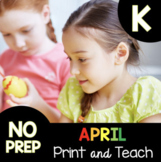 Kindergarten Daily Review Worksheets - April Spring Homesc