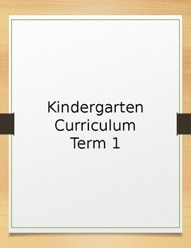 Preview of Kindergarten Learning Activities Term 1