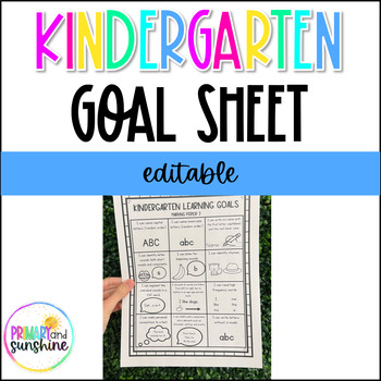 Preview of Kindergarten Learning Goals *editable version*