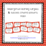 Kindergarten Learning Targets & Success Criteria Posters: Math