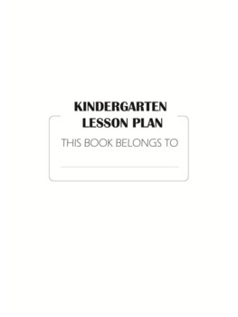 Preview of Kindergarten Lesson Planner