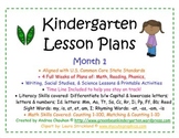 Kindergarten Lesson Plans - Month 1-Common Core Aligned - GBK