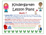 Kindergarten Lesson Plans - Month 7 - Common Core Aligned -GBK