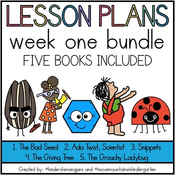 Preview of Kindergarten Lesson Plans for Subs, Week 1 BUNDLE