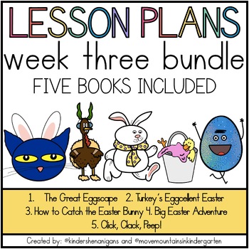 Preview of Kindergarten Lesson Plans for Subs, Week 3 BUNDLE