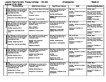 Kindergarten Lesson Plans for the WHOLE YEAR! by Tracey Holliday