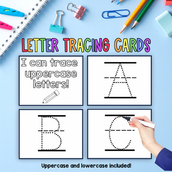 Kindergarten Letter Tracing Cards Uppercase and Lowercase Letter Practice