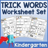 Kindergarten Level K Trick Words Practice Worksheets