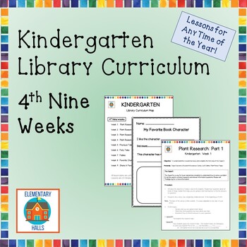 Preview of Kindergarten Library Curriculum Lesson Plans (4th 9weeks)