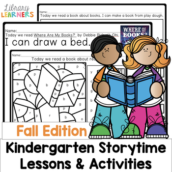 Preview of Kindergarten Library Lessons and Activities Fall September October November