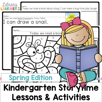 Preview of Kindergarten Library Lessons and Activities Spring March April May