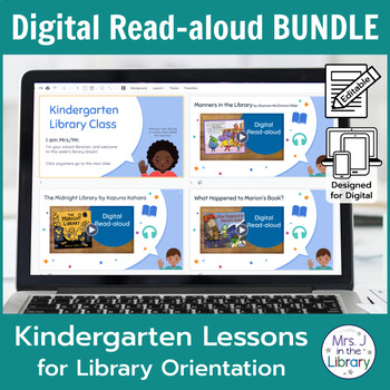 Preview of Kindergarten Library Orientation Digital Read-aloud BUNDLE