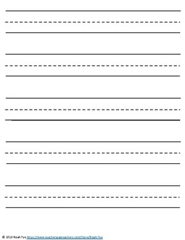 Preview of Kindergarten Lined Paper