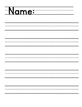 Kindergarten Lined Writing Paper by TK Paves the Way | TPT
