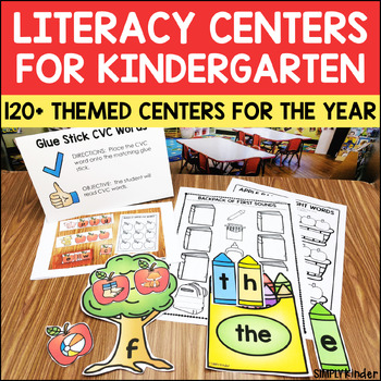 Preview of Literacy Centers Kindergarten Fall, Winter, Spring, Summer, Literacy Activities