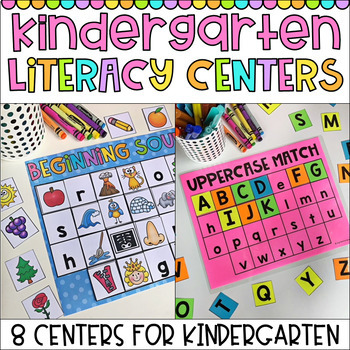 Preview of Kindergarten Literacy Centers - Beginning Sounds, CVC and Letters