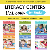 Kindergarten Literacy Centers | Complete Bundle for the Year