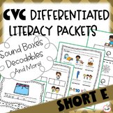 Kindergarten Literacy Centers CVC Words Worksheets for Short E