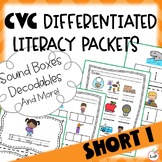 Kindergarten Literacy Centers CVC Words Worksheets for Short I