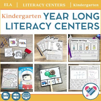Preview of Kindergarten Literacy Centers – Full Year PRINT AND DIGITAL
