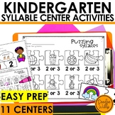 Kindergarten Syllables Literacy Centers and Activities Non