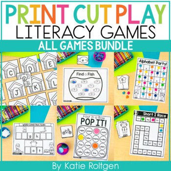 Preview of Printable Literacy Games Pack | Science of Reading Activities for Kindergarten